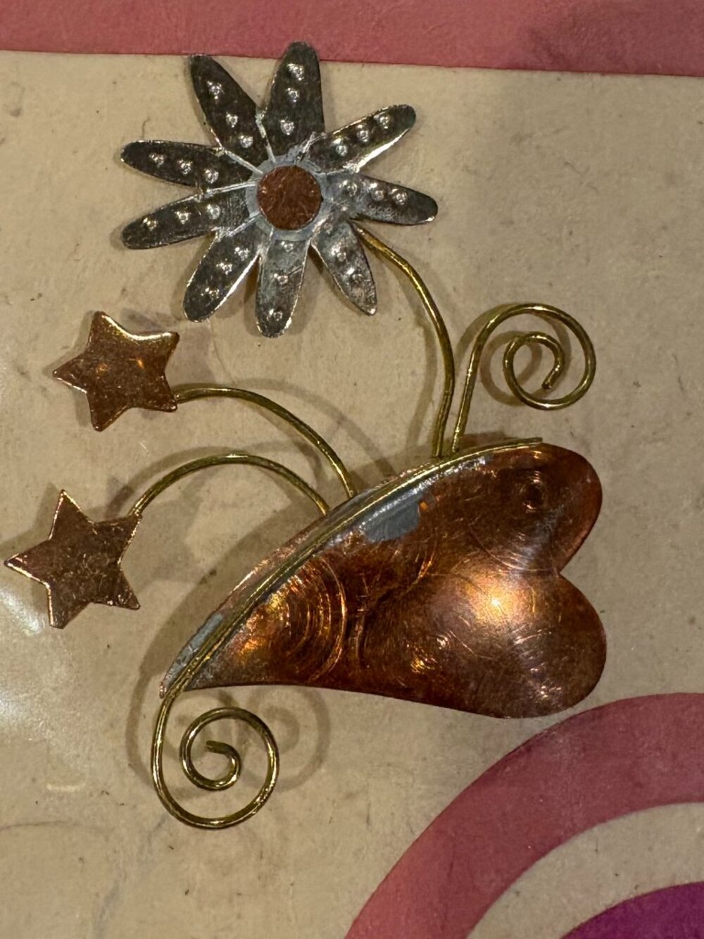 NWT: Beautiful mixed metal pin - about 2" - from Chicos